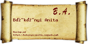 Bökönyi Anita névjegykártya